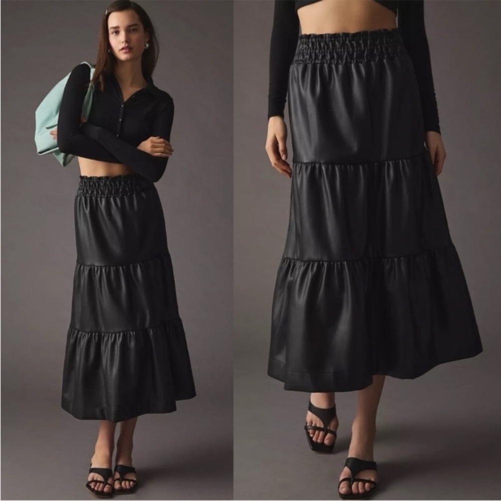 Anthropologie Somerset Leather Maxi Skirt Small NWT‎